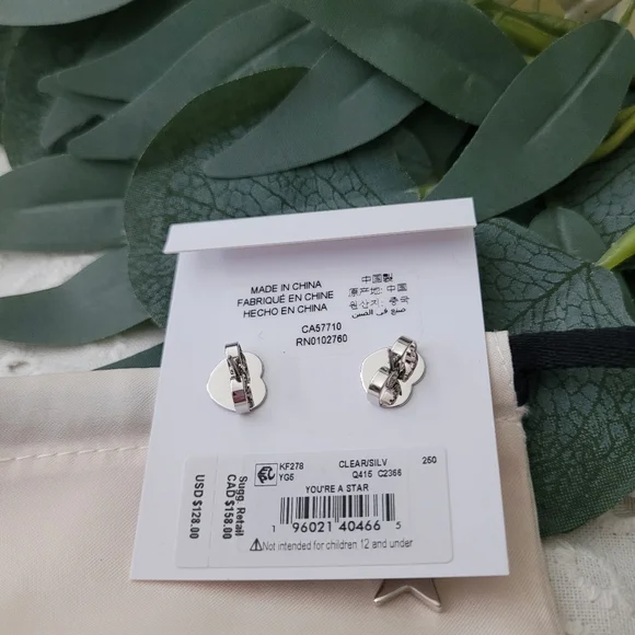 Kate Spade Silver Crystal Drop Earrings - Picture 4 of 6